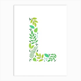 Leafy Letter L Art Print