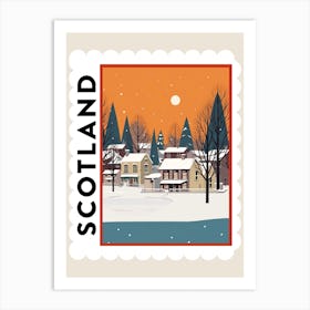 Retro Winter Stamp Poster Inverness United Kingdom Art Print