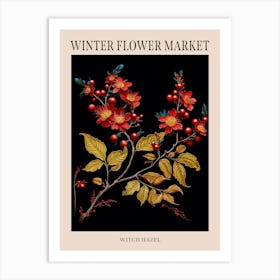 Witch Hazel 3 Winter Flower Market Poster Art Print