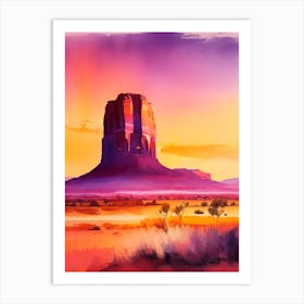 The Monument Valley Watercolour Art Print