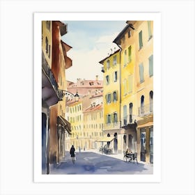 Turin, Italy Watercolour Streets 2 Poster