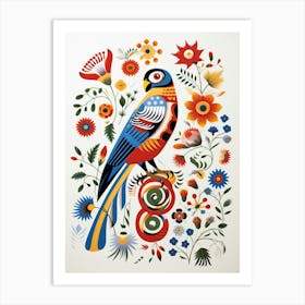 Scandinavian Bird Illustration American Kestrel 2 Art Print