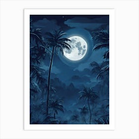 Full Moon In The Jungle 4 Art Print