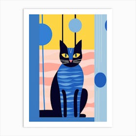 Blue Cat 4 Art Print