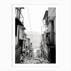 Cinque Terre, Italy, Black And White Photography 4 Art Print