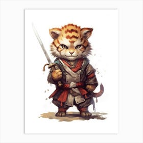 Samurai Cat 9 Art Print