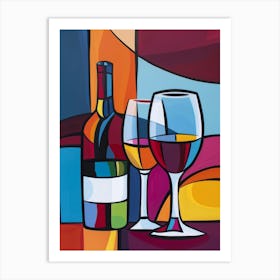 Wine And Glasses 2 Art Print