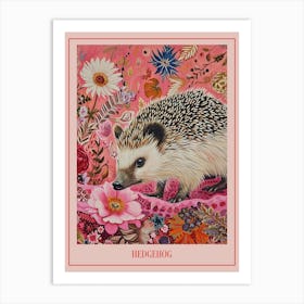 Floral Animal Painting Hedgehog 5 Poster Art Print