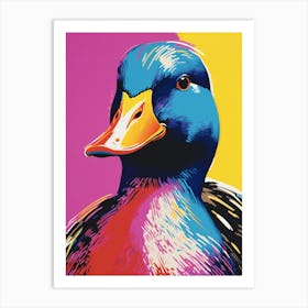 Andy Warhol Style Bird Mallard Duck 1 Art Print