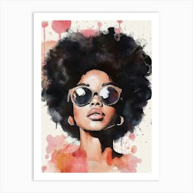 Afro Girl With Sunglasses 2 Art Print