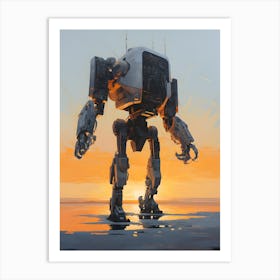 Robots At Sunset Art Print