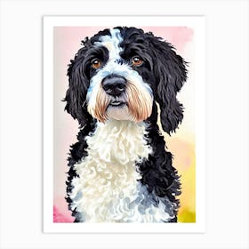 Portuguese Water Dog 2 Watercolour Dog Art Print