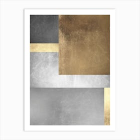 Metal and gold geometry 16 Art Print