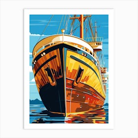 Titanic Ship Bow Illustration 4 Art Print
