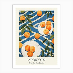 Marche Aux Fruits Poster Apricots Fruit Summer Illustration 3 Art Print