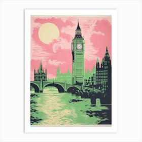 London In Risograph Style 3 Art Print