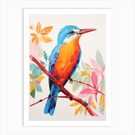 Colourful Bird Painting Kingfisher 1 Art Print