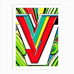 V   Vegetables, Letter, Alphabet Comic 1 Art Print