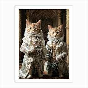 Victorian Cats Art Print