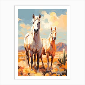 Horses Painting In Arizona Desert, Usa 3 Art Print