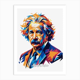 Albert Einstein Portrait WPAP Pop Art Art Print