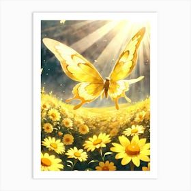 Butterfly In The Field Art Print