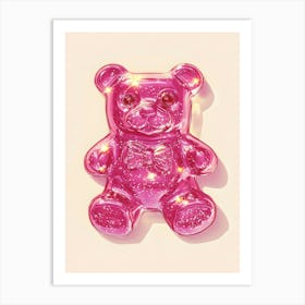 Pink Teddy Bear Art Print