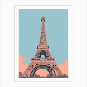 The Eiffel Tower Paris Travel Illustration 3 Art Print