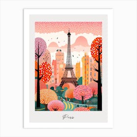 Poster Of Paris, Illustration In The Style Of Pop Art 3 Art Print