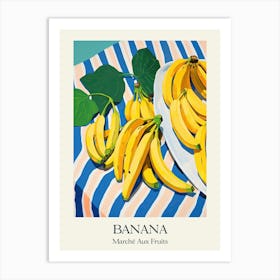 Marche Aux Fruits Bananas Fruit Summer Illustration 3 Art Print