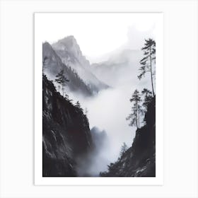 Fog In The Mountains Art Print