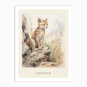 Beatrix Potter Inspired  Animal Watercolour Cheetah 2 Art Print