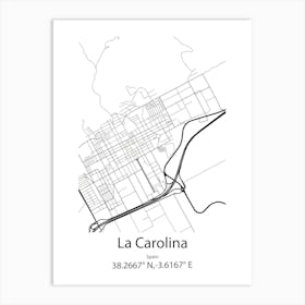 La Carolina,Spain Minimalist Map Art Print