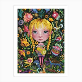 Girl In The Forest 2 Art Print