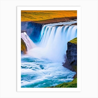 Gullfoss Waterfall, Iceland Nat Viga Style (3) Art Print