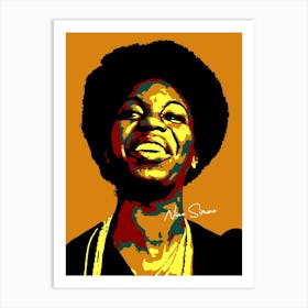 Nina Simone Musician Colorful Pop Art Illustration Art Print