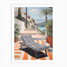 Sun Lounger By The Pool In Cartagena Spain Art Print