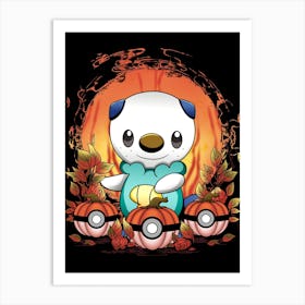 Oshawott Spooky Night - Pokemon Halloween Art Print
