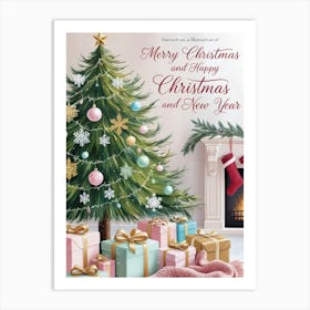 Christmas Tree With Presents Art Print