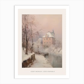Dreamy Winter Painting Poster Cesky Krumloy Czech Republic 1 Art Print