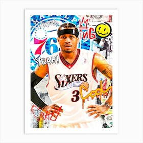 Allen Iverson Philadelphia Sixers 2 Art Print