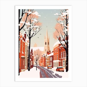 Retro Winter Illustration Canterbury United Kingdom 1 Art Print