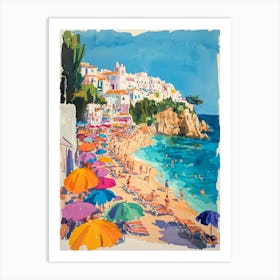 A Vibrant Watercolor Painting Of Ibiza Art Print