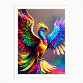 Rainbow Phoenix Art Print