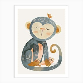 Charming Nursery Kids Animals Monkey 2 Art Print
