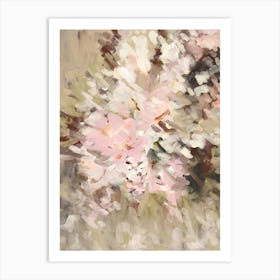 Blush Pink Sage Green Floral Abstract 1 Art Print