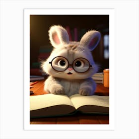 Bunny Books and Bright Ideas: Sweet Study Time Print Art Print