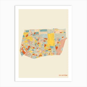 Paris France 18th Arrondissement Neighbourhood Map Art Print