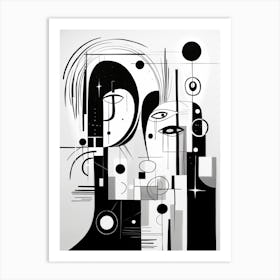 Communication Abstract Black And White 4 Art Print