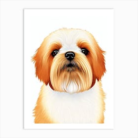 Lhasa Apso Illustration Dog Art Print